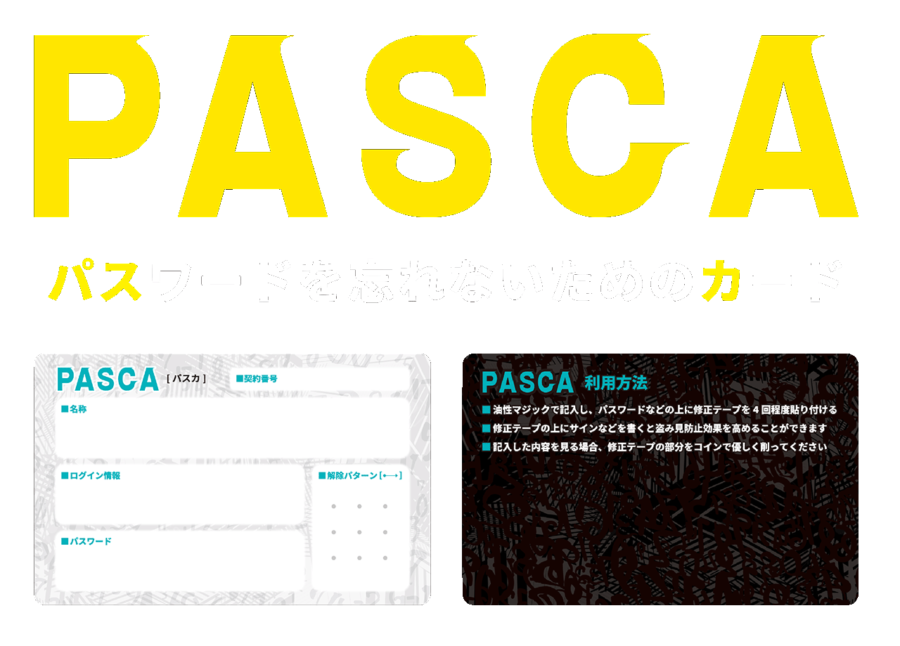 PASCA パスワードを忘れないためのカード